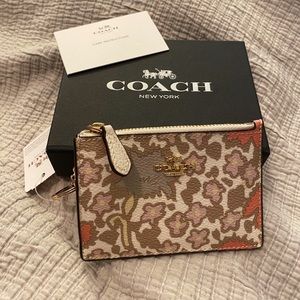COACH Mini Skinny Id Case In Yankee Floral Print Coated Canvas NWT